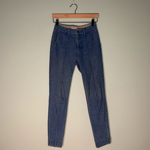Denim Pleated Jeans - Picture 1 of 5